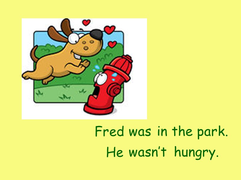 Fred He in the park. was wasn’t hungry.